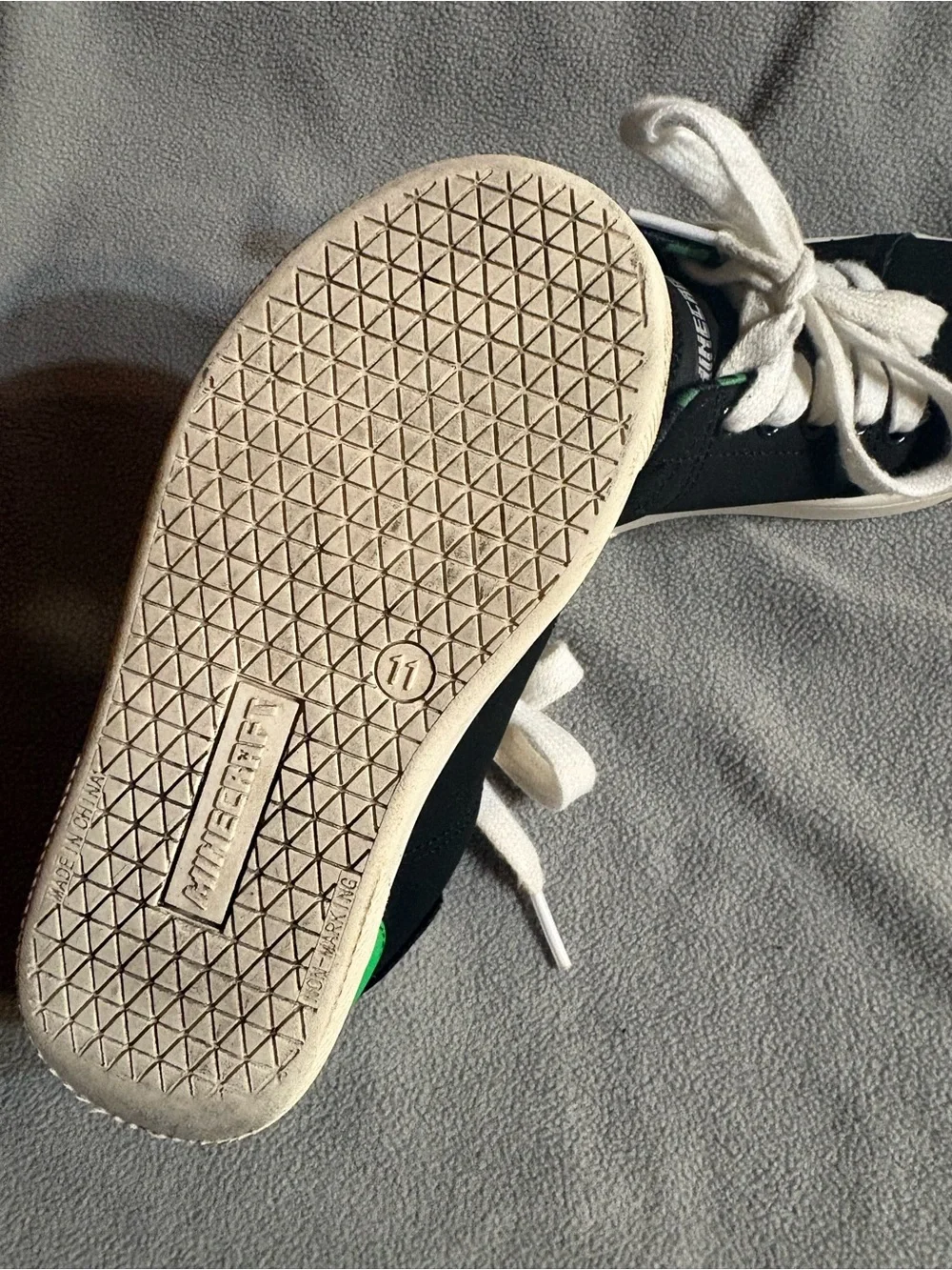 Minecraft Kids Black Sneakers with Green Accents